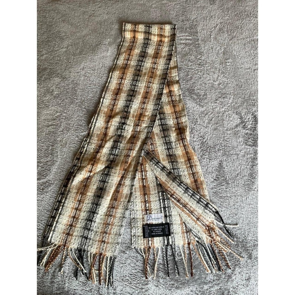 Scarf Descours France Wool Mohair Blend Soft Neutral Classic Lux